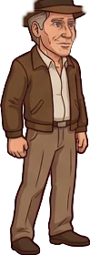 Harrison Ford caricature in HD in his Indy outfit
